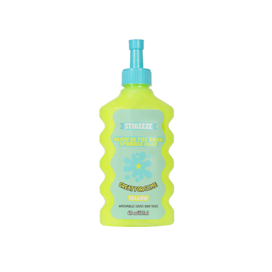 Stikeeze Glow in the Dark Sparkly Glue | Neon Yellow | 177ML