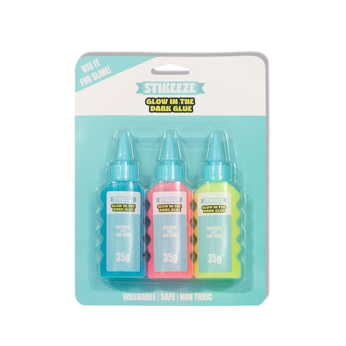 Stikeeze Glitter Glow in the Dark Glue | Set of 3 | 35gms