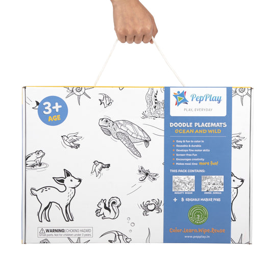 Doodle Placemats Set - Animal Series