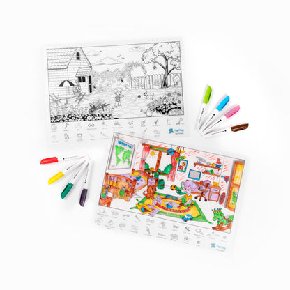 DOODLE PLACEMATS - FIND & COLOUR