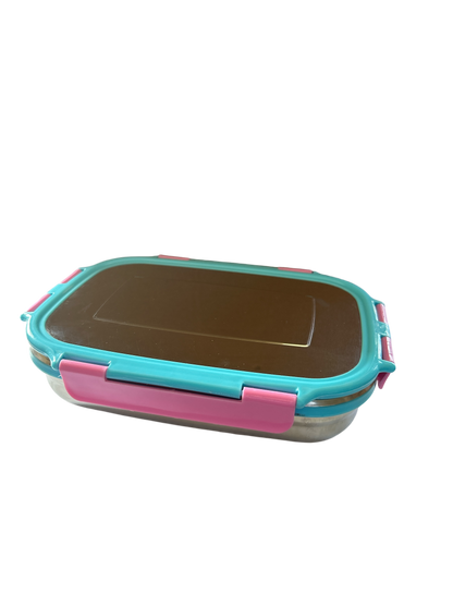 Veigo Large Stainless Steel Lunch Box - Aqua Blue + Pink | Limited Edition