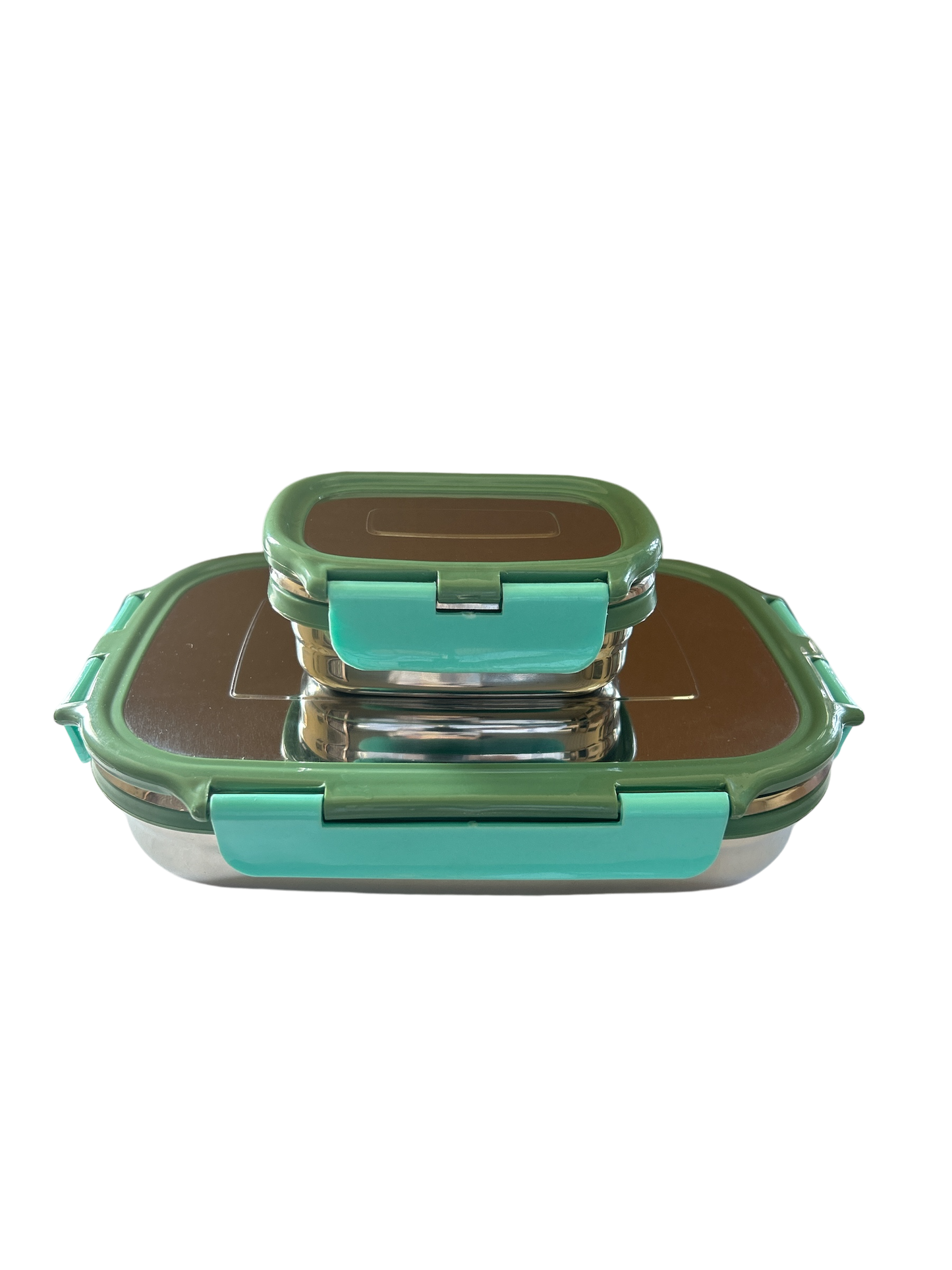 Veigo Jumbo Stainless Steel Lunch Box (with inner veg box) - Military Green | Limited Edition