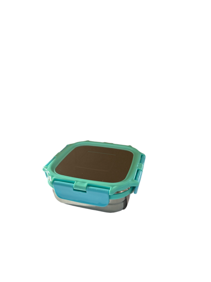 Veigo Medium Stainless Steel Snacks Box - Green + Aqua | Limited Edition