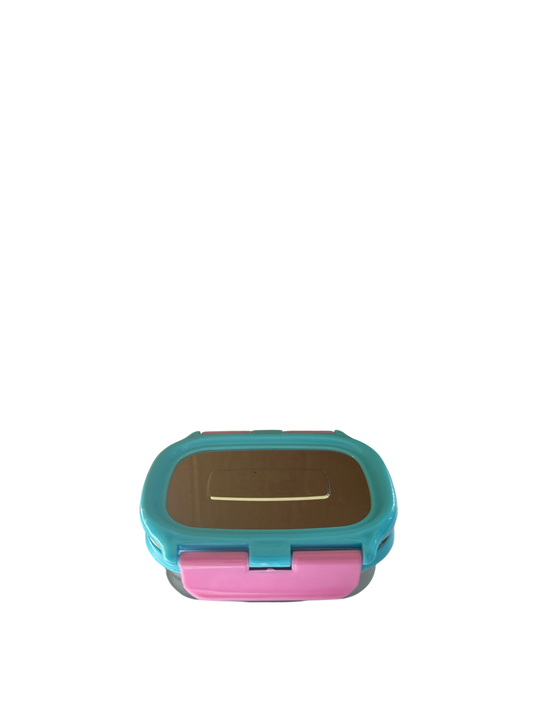 Veigo Small Stainless Steel Small Veg Box - Aqua Blue + Pink | Limited Edition