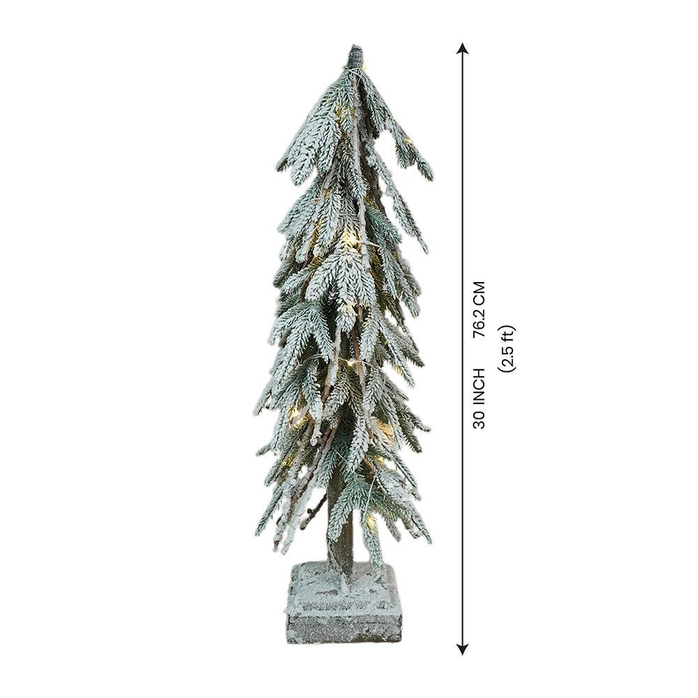 2.5 feet Frosty Downward Branches, Table Top Christmas Tree with Battery operated lights