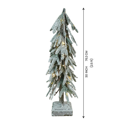 2.5 feet Frosty Downward Branches, Table Top Christmas Tree with Battery operated lights