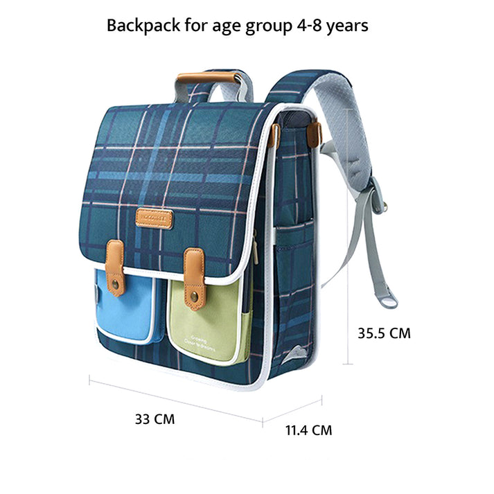 Little Surprise Box Blue Scottish Plaid Checks Rectangle style Backpack for Kids, Small