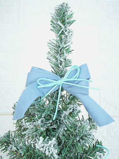 3 feet Pastel Blue Swirl Snowy Bushy Christmas Tree readily filled with ball ornament and Fillers