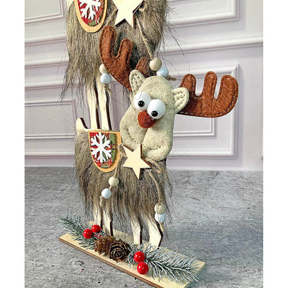 3tier Wooden MDF Stacked Reindeer & Santa christmas Home and Office Décor