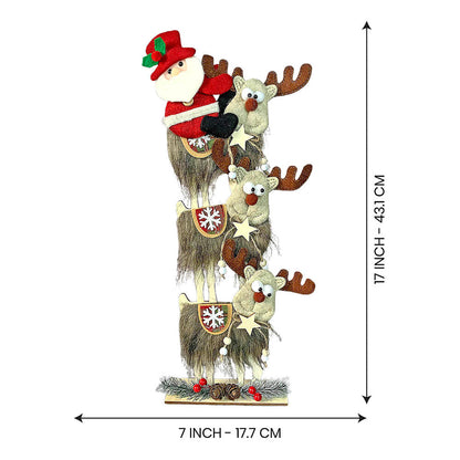 3tier Wooden MDF Stacked Reindeer & Santa christmas Home and Office Décor