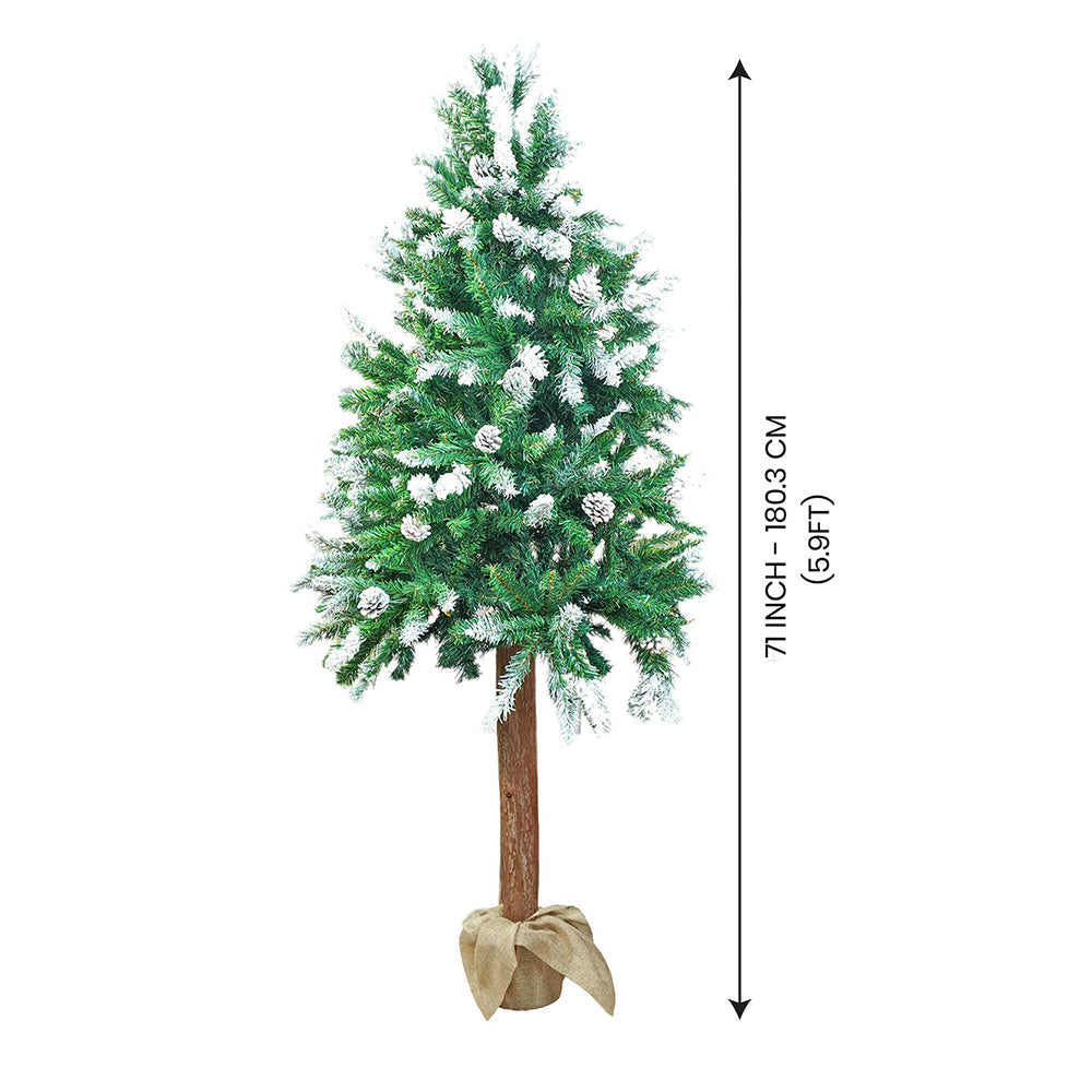 5.8 feet Wooden Bark Christmas Tree Christmas Décor