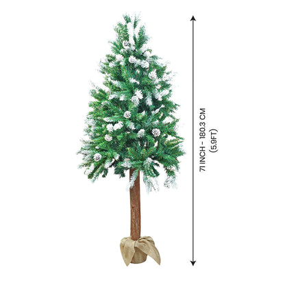 5.8 feet Wooden Bark Christmas Tree Christmas Décor