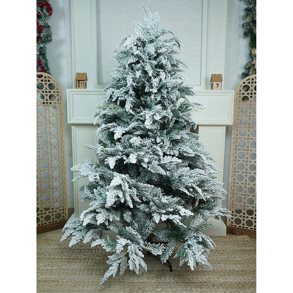 5 feet Snowy Large Leaves Artificial Christmas Tree Christmas Décor