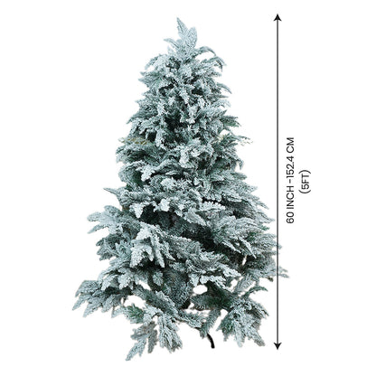 5 feet Snowy Large Leaves Artificial Christmas Tree Christmas Décor