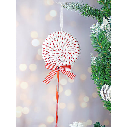 5 pcs Red Candyland themed big size Christmas Tree Ornaments