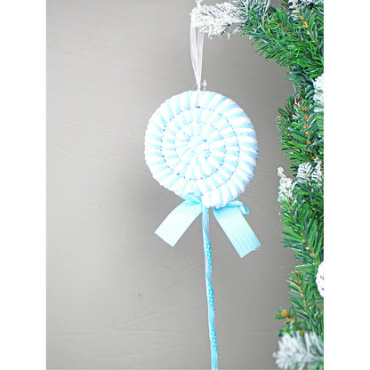 6 pcs Pastel Blue double Candy land themed Christmas Tree Ornaments