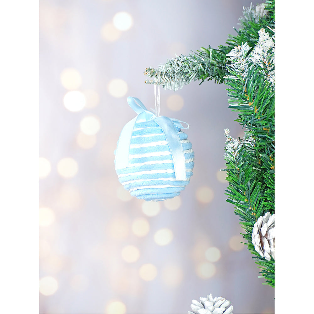 6 pcs Pastel Blue double Candy land themed Christmas Tree Ornaments