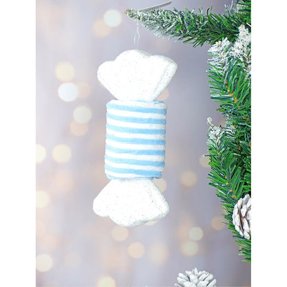 6 pcs Trio Pastel Blue Candy land themed Christmas Tree Ornaments