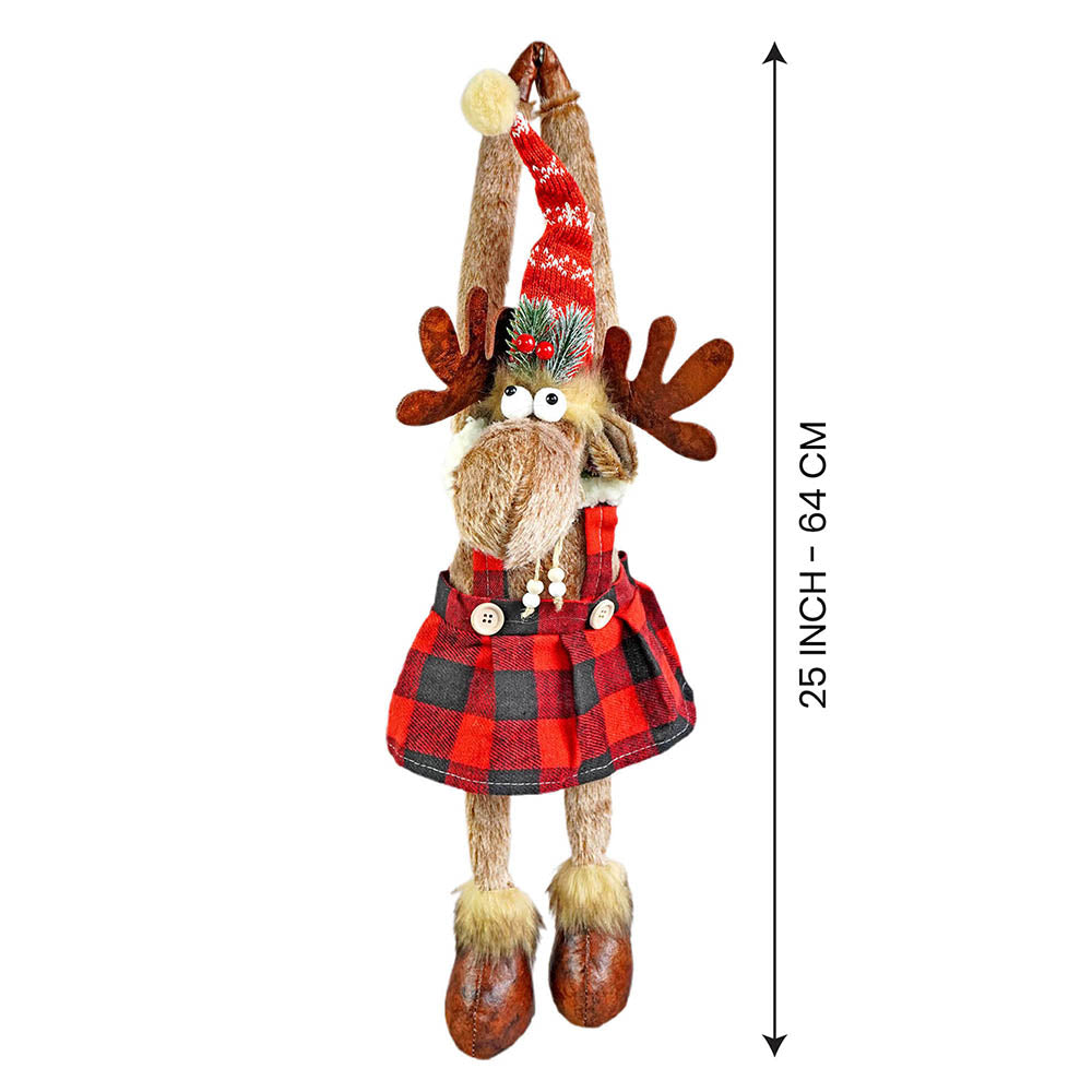 Striped Frock Reindeer  Christmas Festive Door Hanger Christmas décor