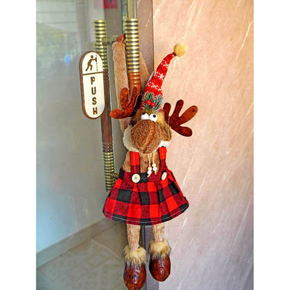 Striped Frock Reindeer  Christmas Festive Door Hanger Christmas décor