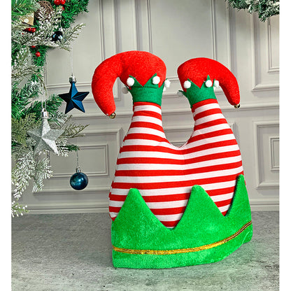 3d Inverted Elf Legs Plush Christmas Party Hat