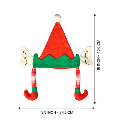 Long Elf Legs & Ears Felt Christmas Party Hat