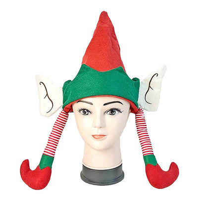 Long Elf Legs & Ears Felt Christmas Party Hat