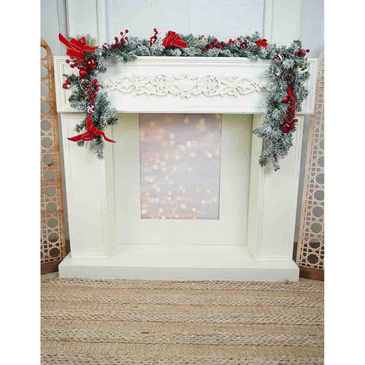 Berry & Bows themed Red & White Bushy Christmas garland with fillers, 6.5 feet