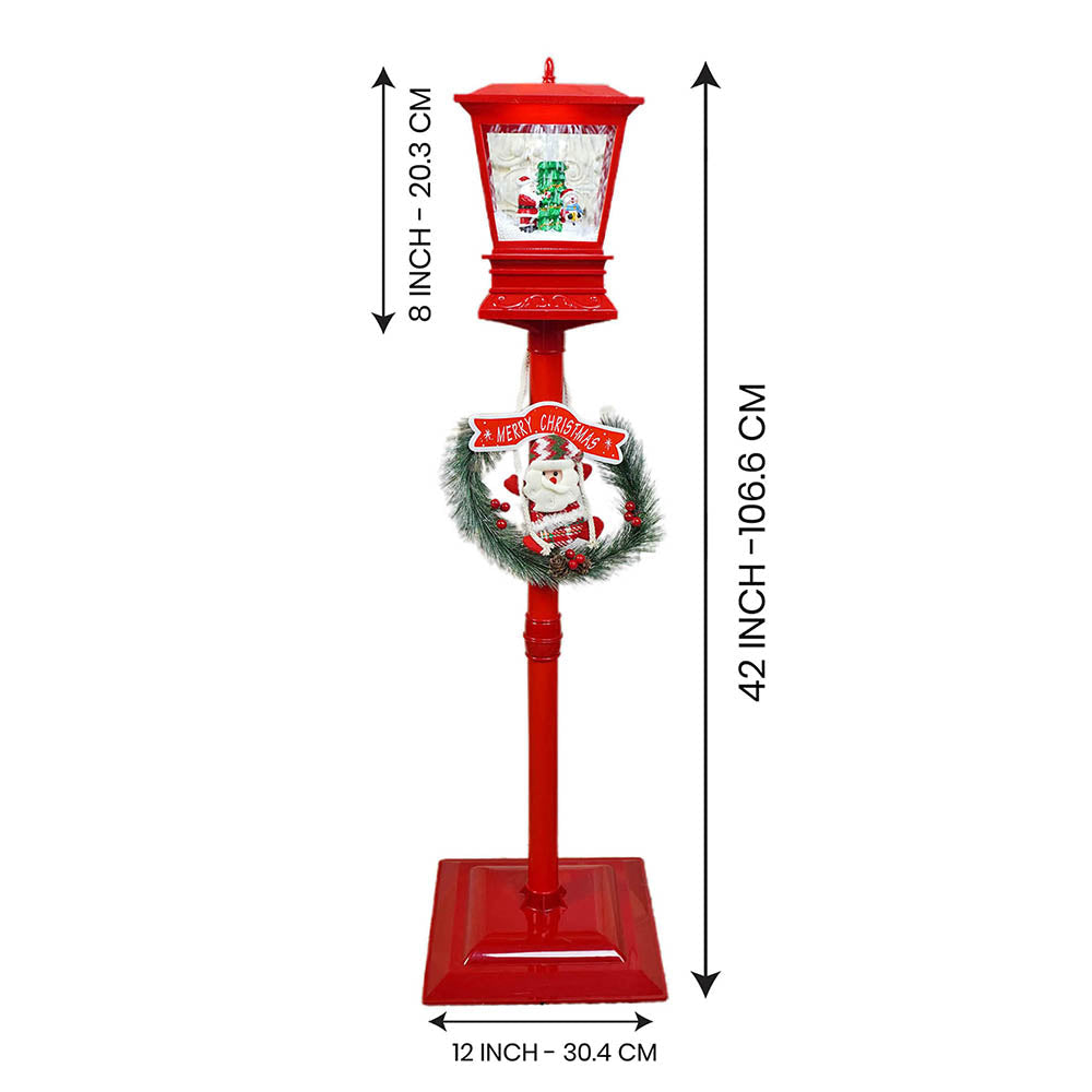 42 inches Santa, Snowman, Tree  Red Lamp Post and Snow Globe christmas Décor