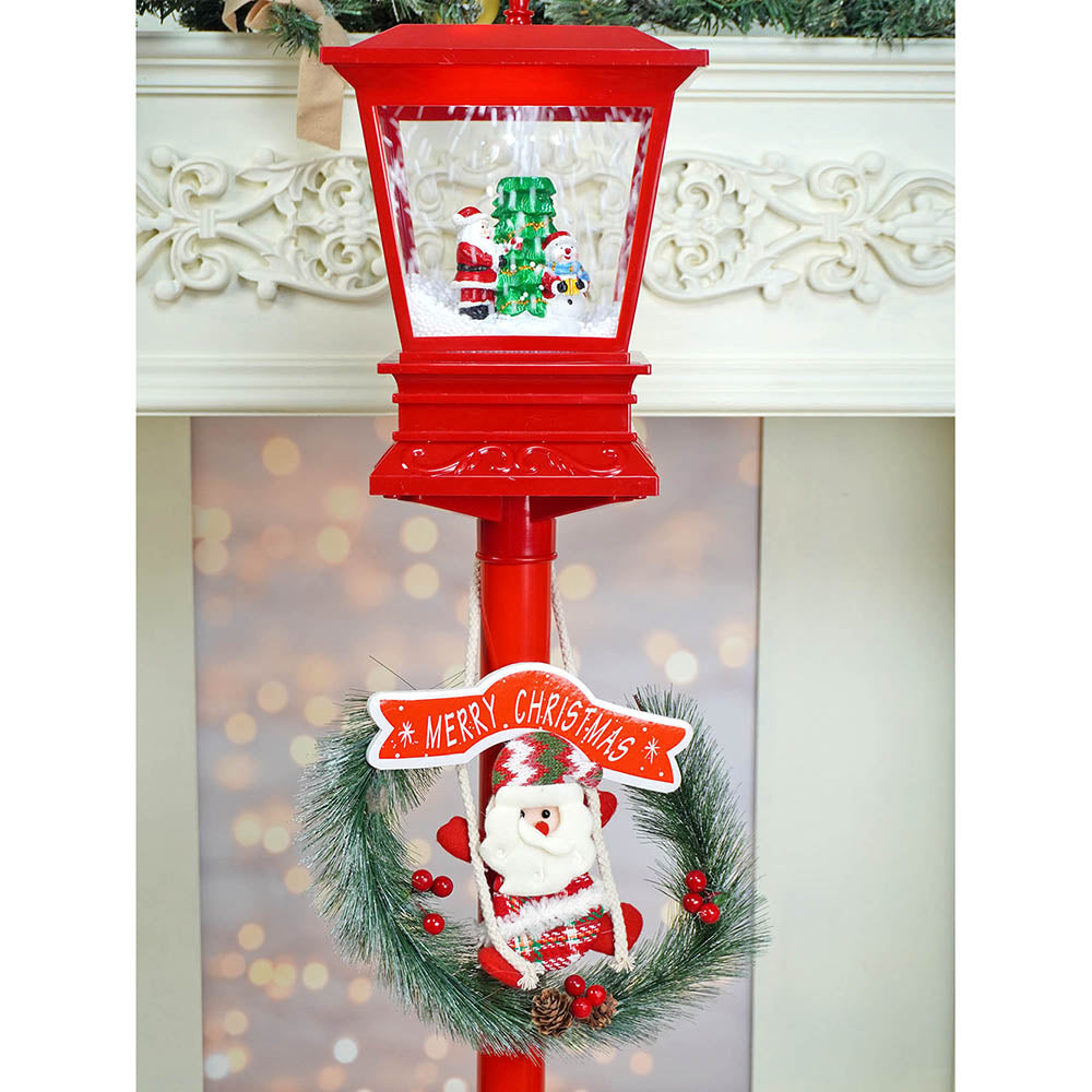 42 inches Santa, Snowman, Tree  Red Lamp Post and Snow Globe christmas Décor