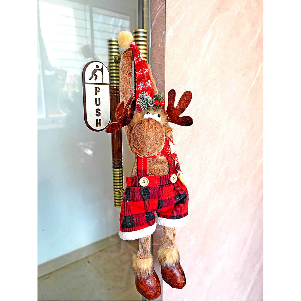 Striped Shorts Reindeer Christmas Festive Door Hanger Christmas décor