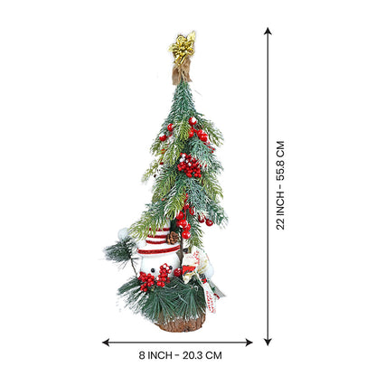 22 inches Snowman with Xmas Tree Christmas Table Décor and Christmas Gift for Kids & Adults