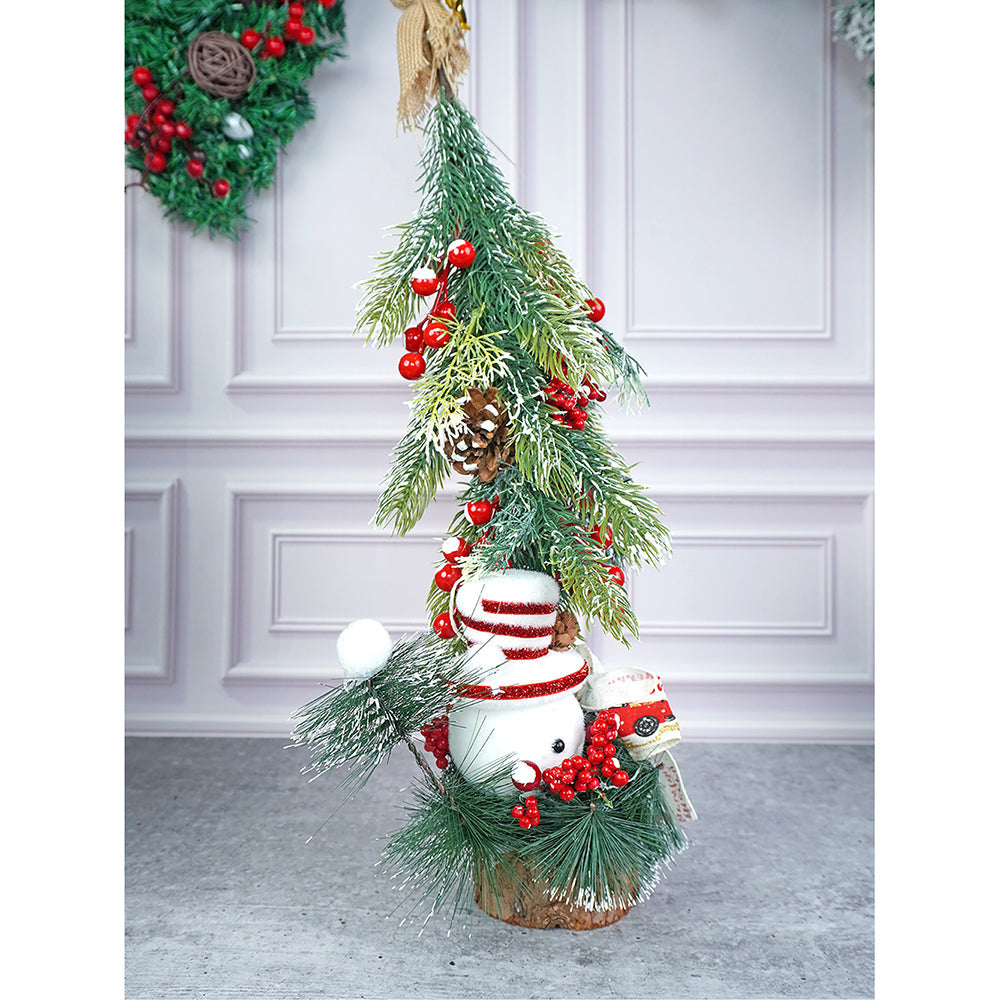 22 inches Snowman with Xmas Tree Christmas Table Décor and Christmas Gift for Kids & Adults