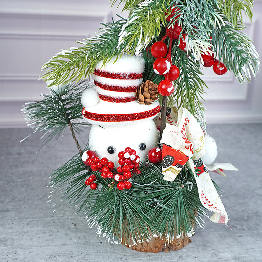 22 inches Snowman with Xmas Tree Christmas Table Décor and Christmas Gift for Kids & Adults