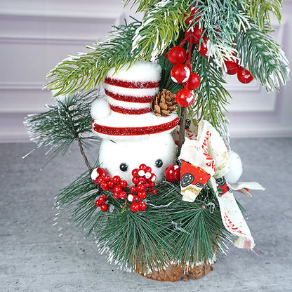 22 inches Snowman with Xmas Tree Christmas Table Décor and Christmas Gift for Kids & Adults