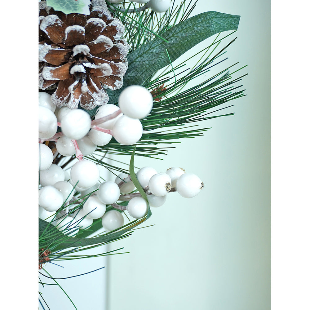 16 inches White Berries Artificial Christmas wreath for Door Wall & Christmas Décor