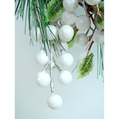 16 inches White Berries Artificial Christmas wreath for Door Wall & Christmas Décor