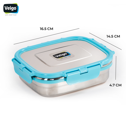 Veigo Large Stainless Steel Lunch Box - Aqua Blue + Pink | Limited Edition