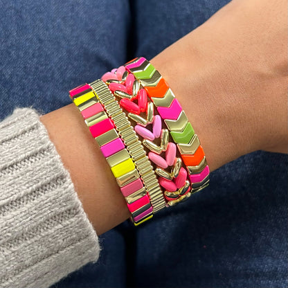 Classic Enamel Bracelet | Pop Pink & Yellow