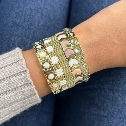 Bling Enamel Crystal Bracelet | Gold