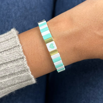 Love Enamel Bracelet | Pastel Mint