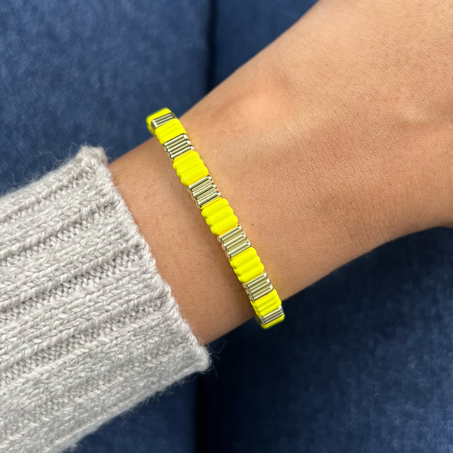 Groovy Enamel Bracelet | Pop Yellow | Thin