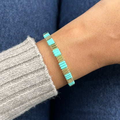 Groovy Enamel Bracelet | Mint | Thin