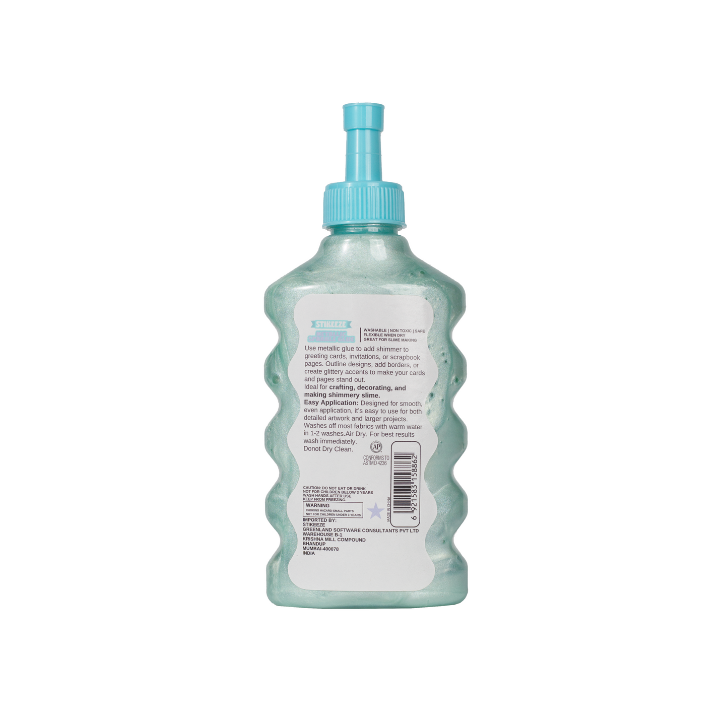 Stikeeze Metallic Sparkle Glue | Teal | 177ML