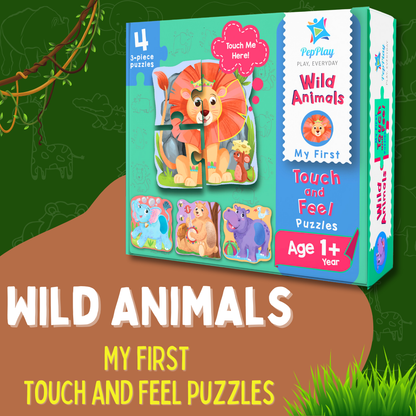 MY FIRST TOUCH & FEEL PUZZLES - WILD ANIMALS