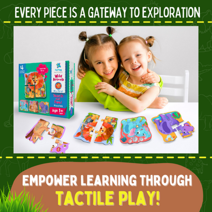 MY FIRST TOUCH & FEEL PUZZLES - WILD ANIMALS