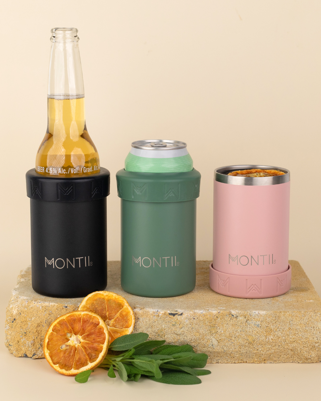 MontiiCo Insulated Can & Bottle Cooler - Coal