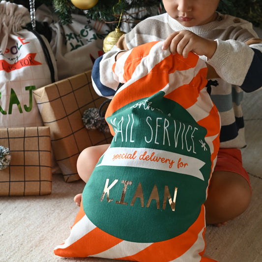 Personalised Sack | North Pole Candy Stripes