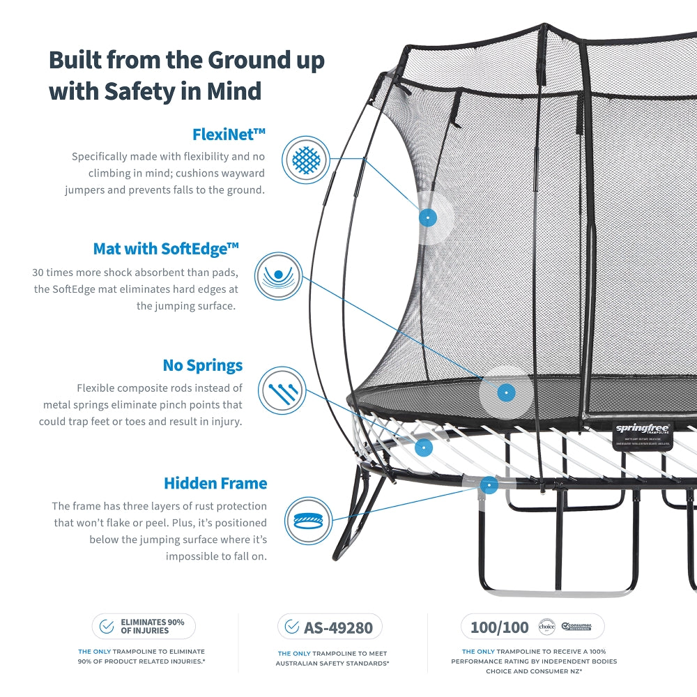 Springfree Medium Oval Trampoline with Enclosure