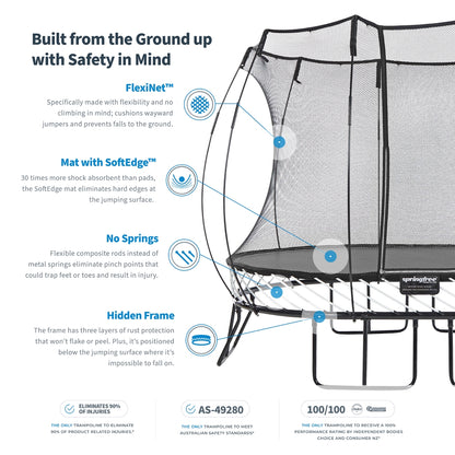 Springfree Medium Oval Trampoline with Enclosure